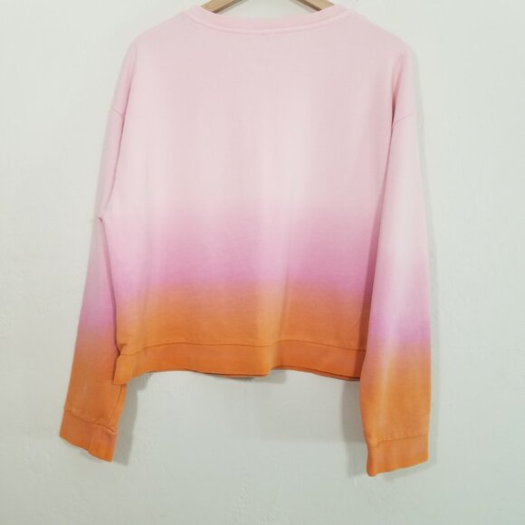 KULE Organic Cotton Terry Crew Neck Long Sleeve The Summer Ombre Sweatshirt XL - Picture 7 of 9